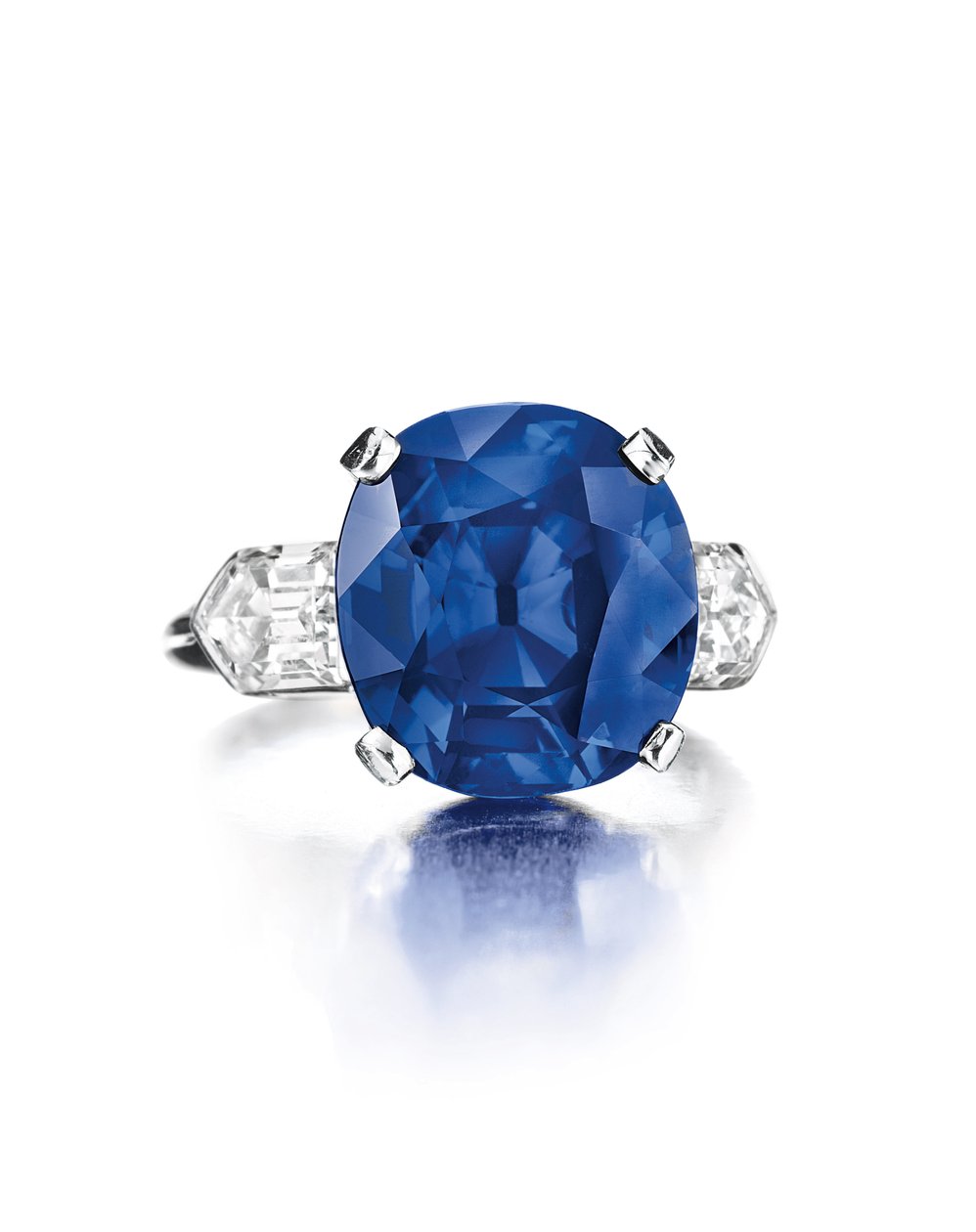 Ring (safir, diamanter og platina) av Tiffany and Company