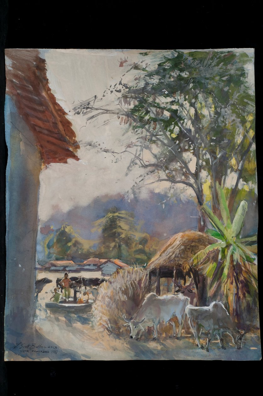 Kawardha Village with Cows, 2013 av Tim Scott Bolton