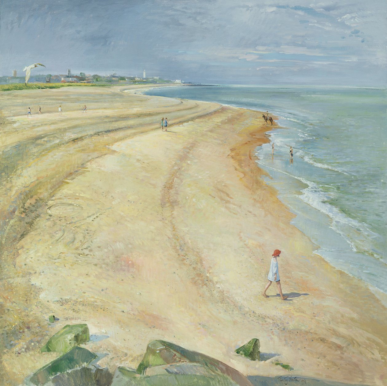The Curving Beach, Southwold, 1997 av Timothy Easton