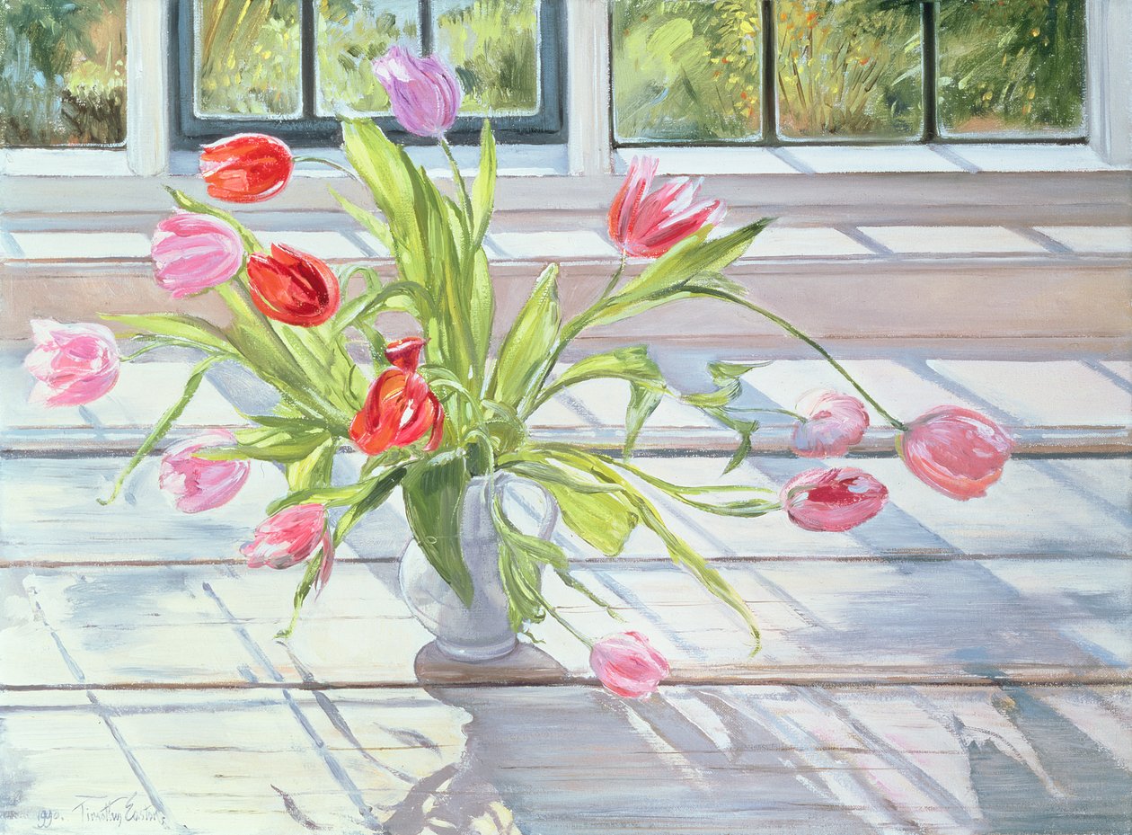 Tulipaner i kveldslyset, 1990 av Timothy Easton