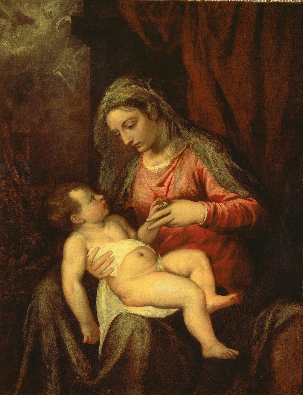 Madonna og barn av Tiziano Vecelli