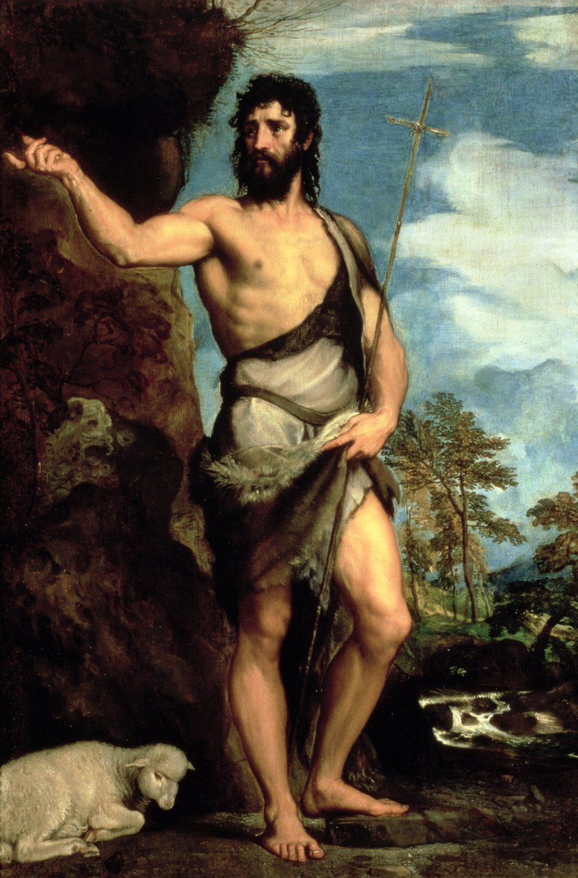 St. Johannes døperen av Tiziano Vecelli