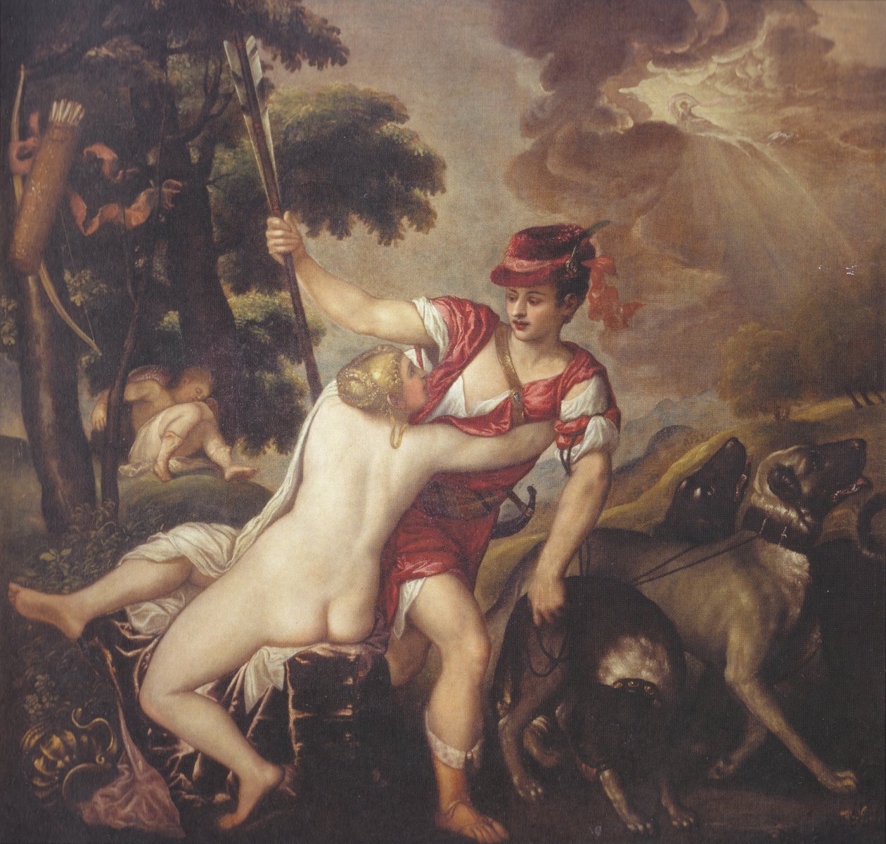Venus og Adonis av Tiziano Vecelli