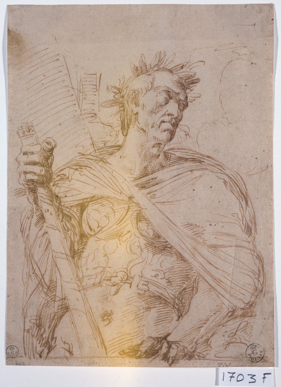 Romersk keiser (penn og blekk på papir) av Titian (c.1488 1576)