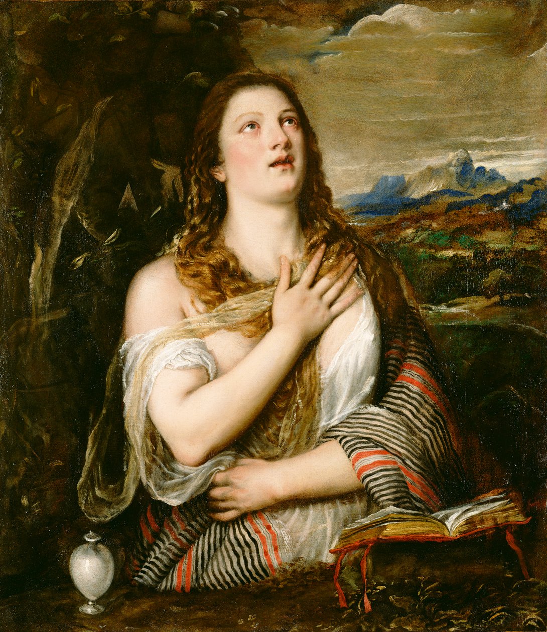 The Penitent Magdalene, ca. 1555-65 (olje på lerret) av Tiziano Vecelli