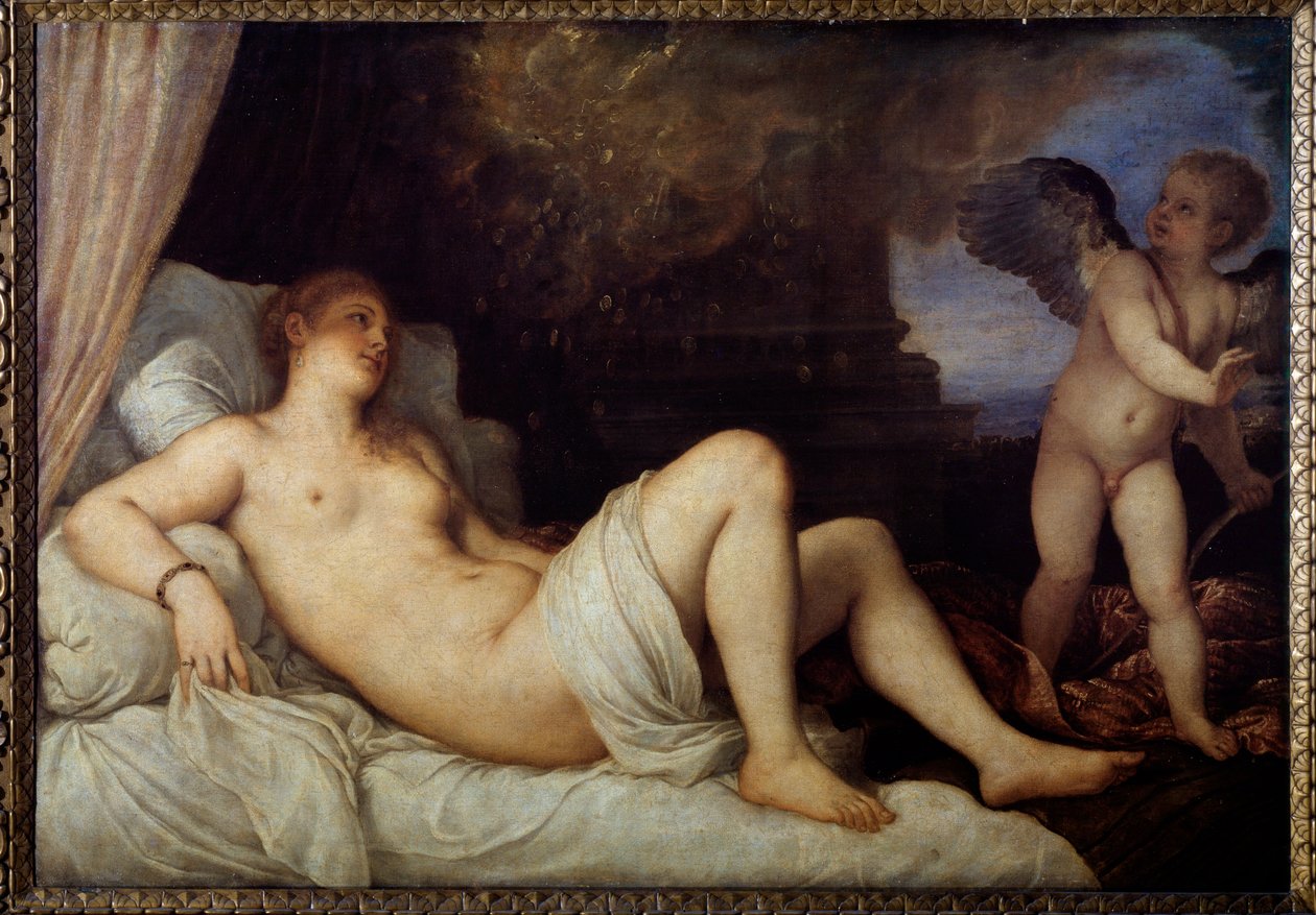 Danae - olje på lerret av Titian (c.1488 1576)