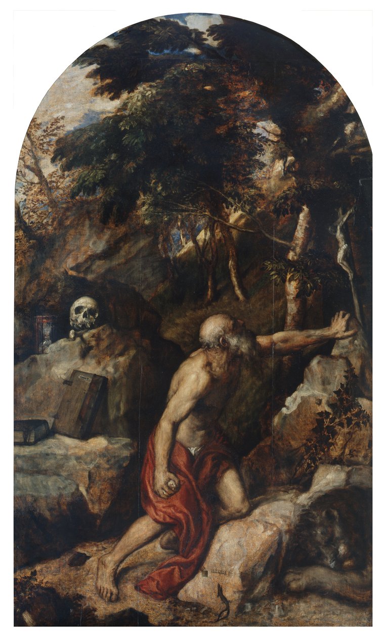 Den angrende St. Jerome av Tiziano Vecelli