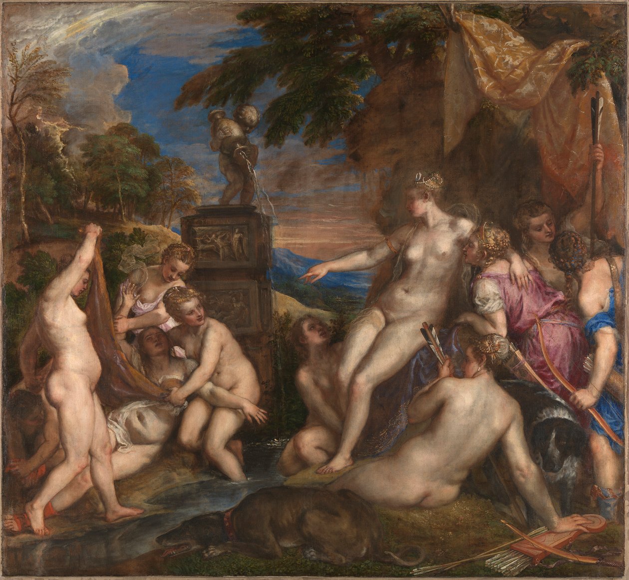 Diana og Callisto, 1556-1559. av Titian