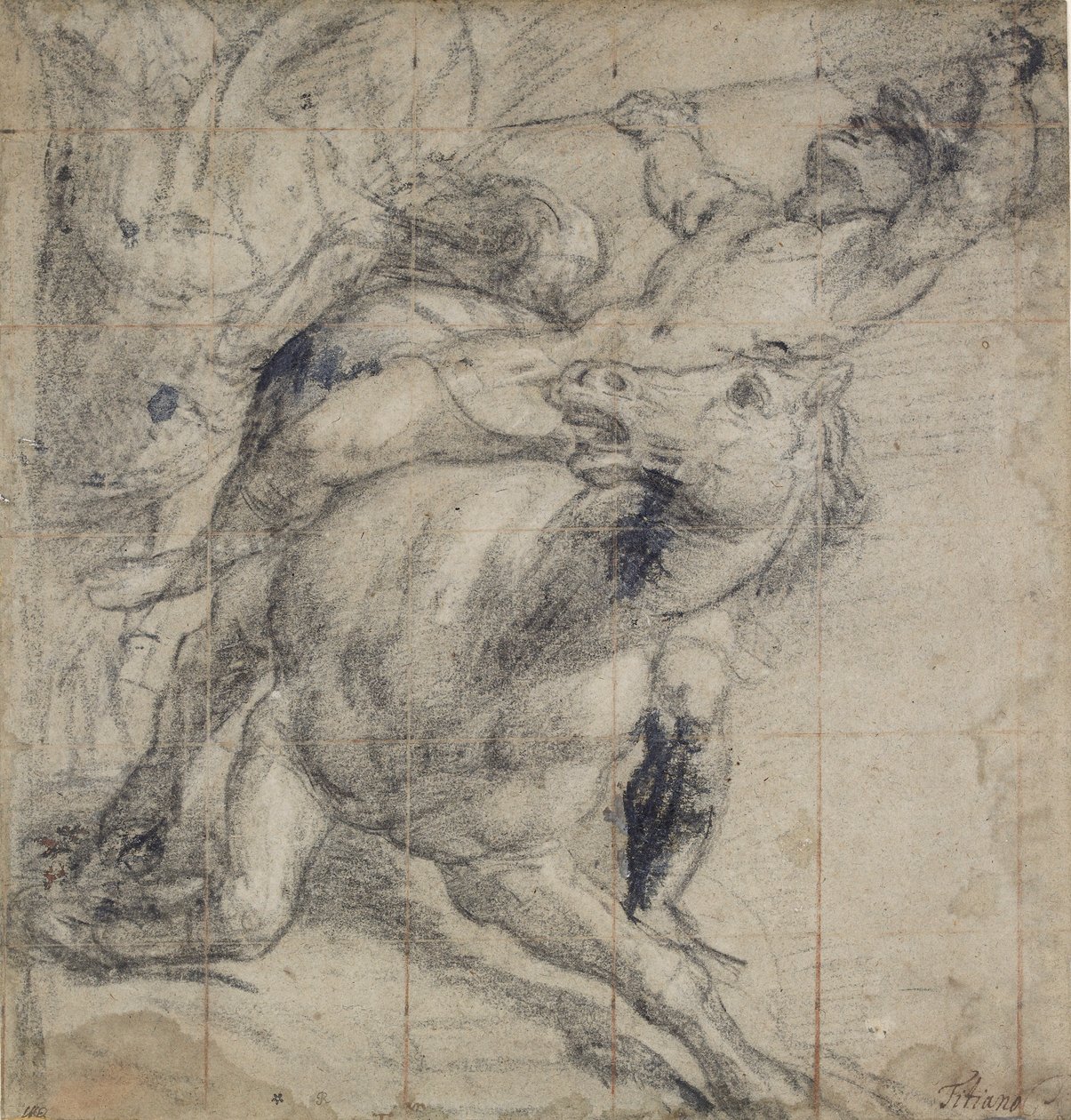 Hest og rytter fallende, c1537 av Titian