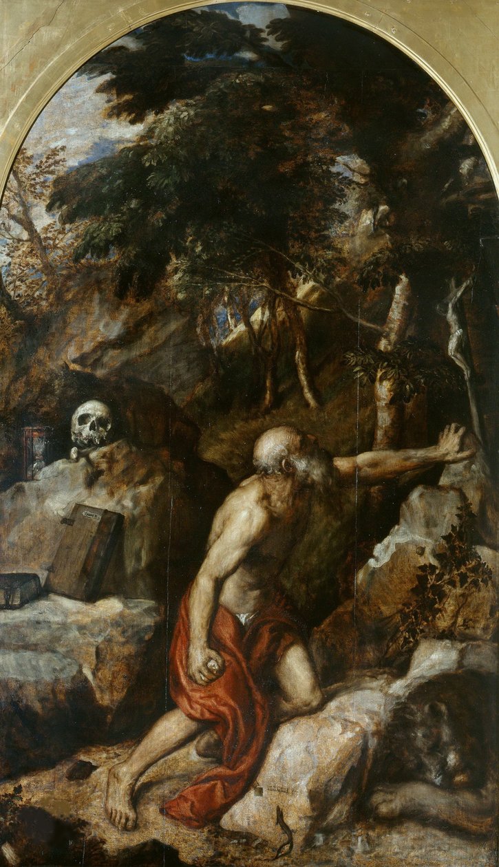 Den angrende Saint Jerome, ca. 1550. av Titian
