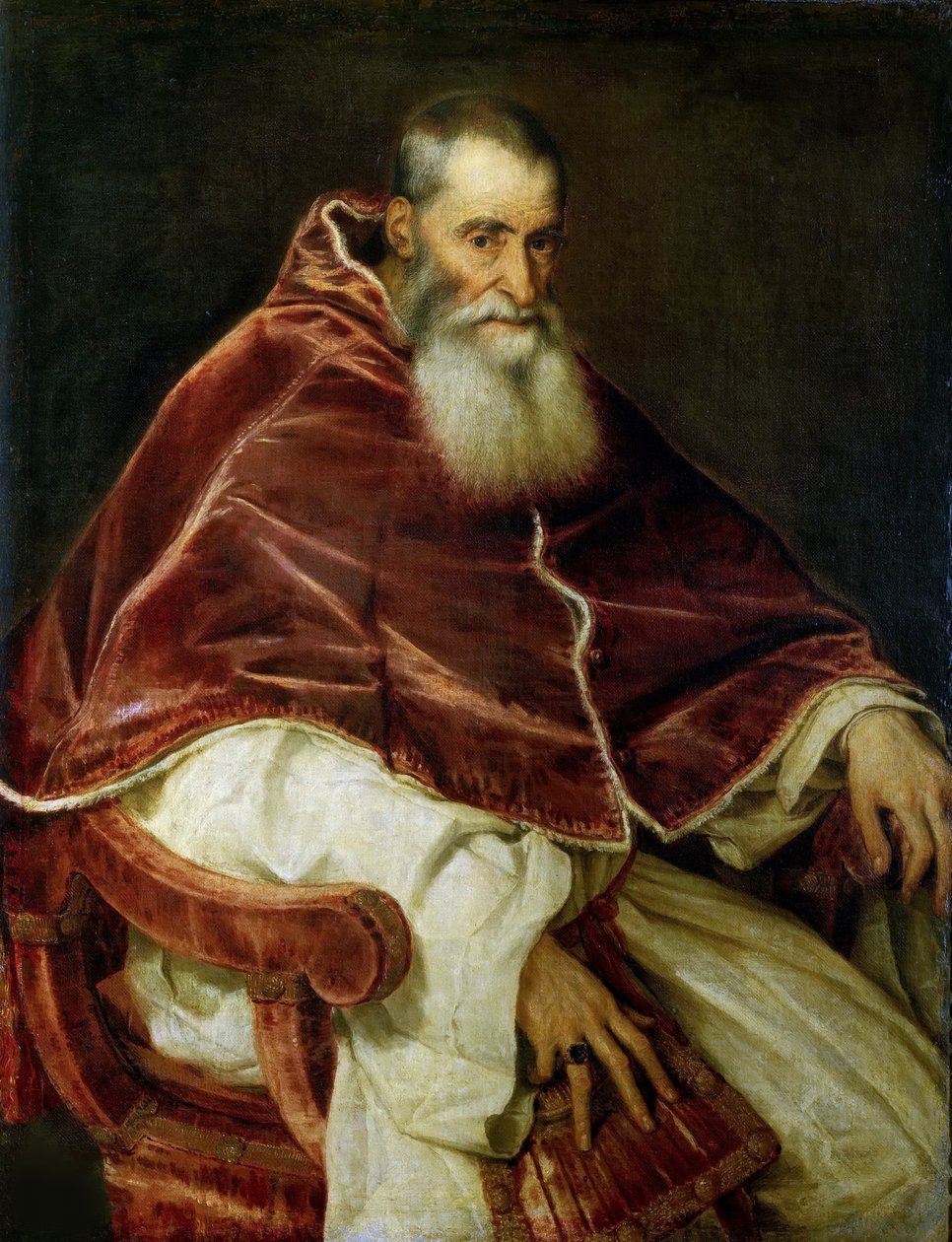 Portrett av pave Paul III, 1543. av Titian