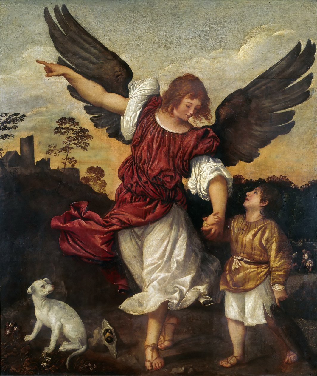 Tobias og engelen, ca 1521-1525. av Titian