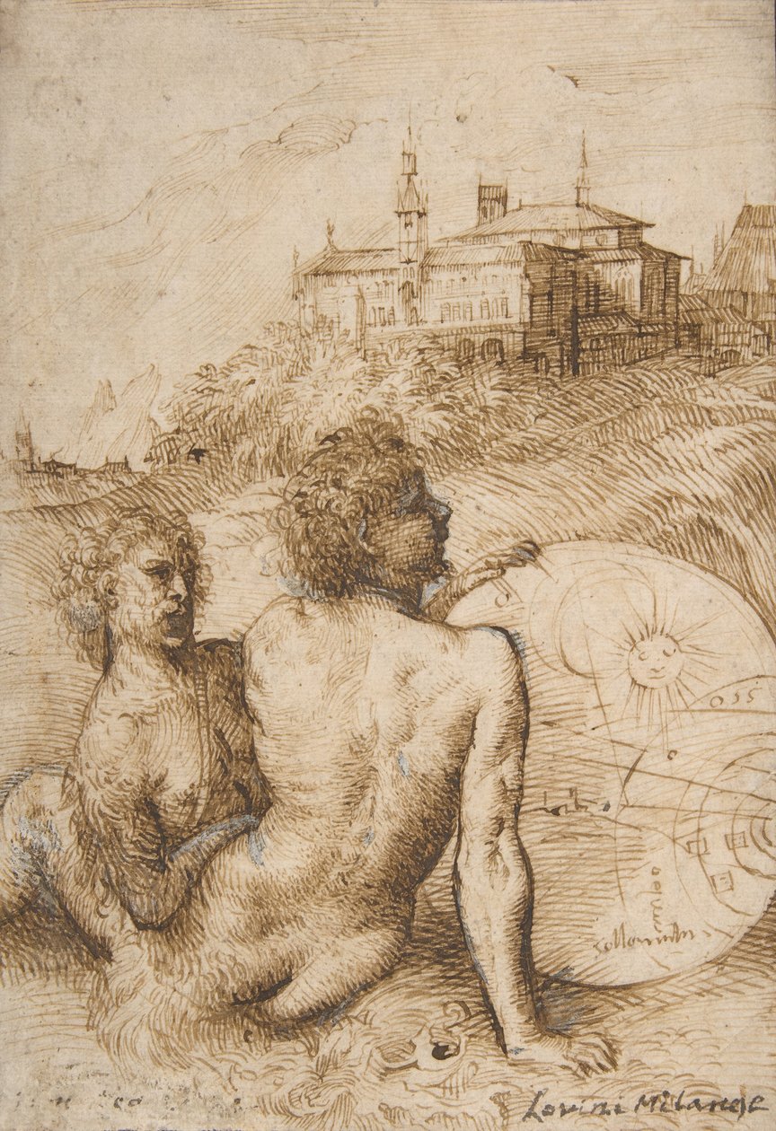 To Satyrer i et landskap, ca. 1505-10. av Titian