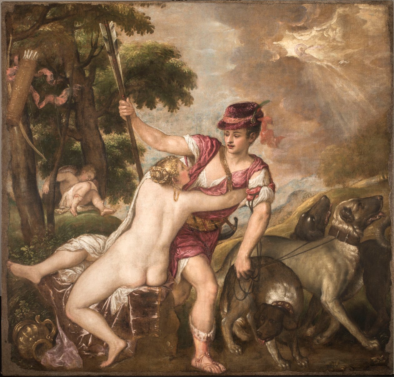 Venus og Adonis, ca. 1560. av Titian