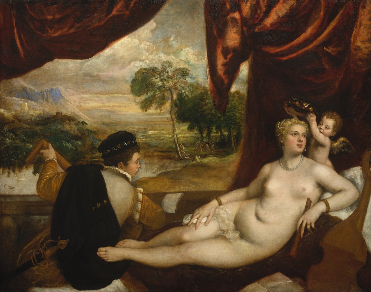 Venus og lutspilleren, ca. 1565-70. av Tiziano Vecelli