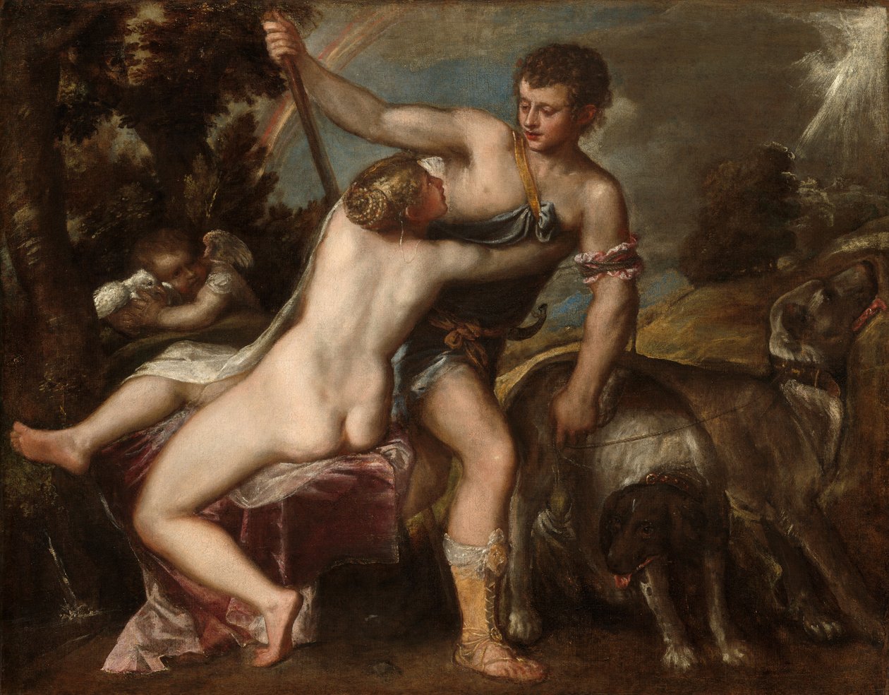 Venus og Adonis av Titian and Workshop