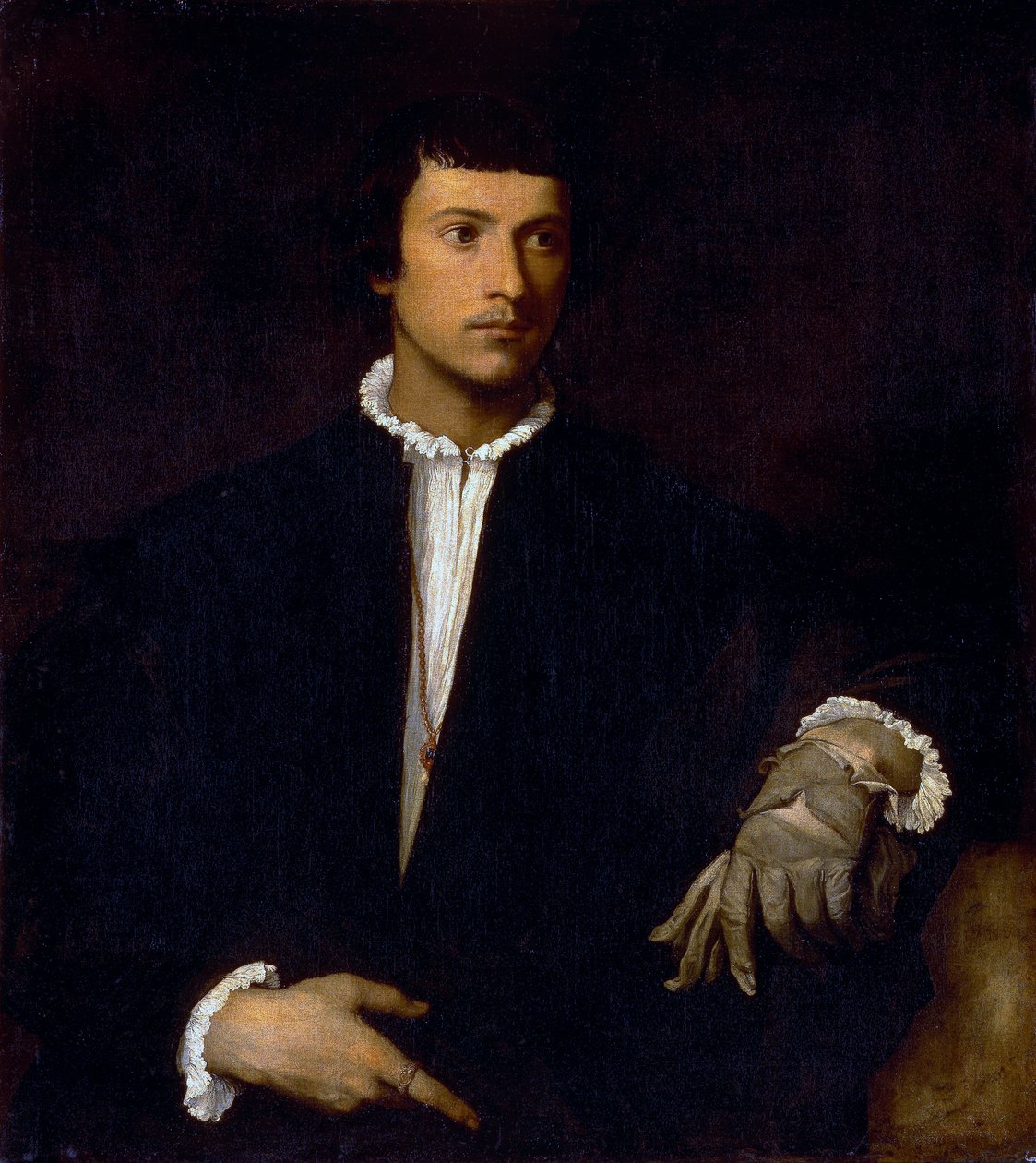 Mann med hanske av Tiziano Vecelli