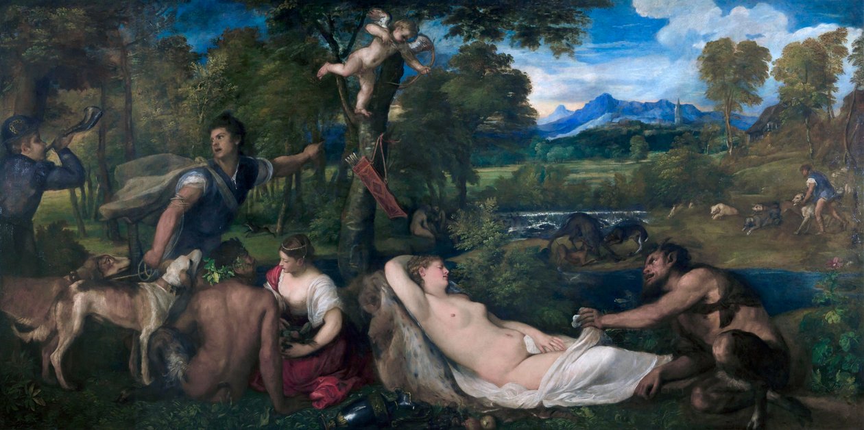 Pardo Venus eller Jupiter og Antiope av Tiziano Vecelli