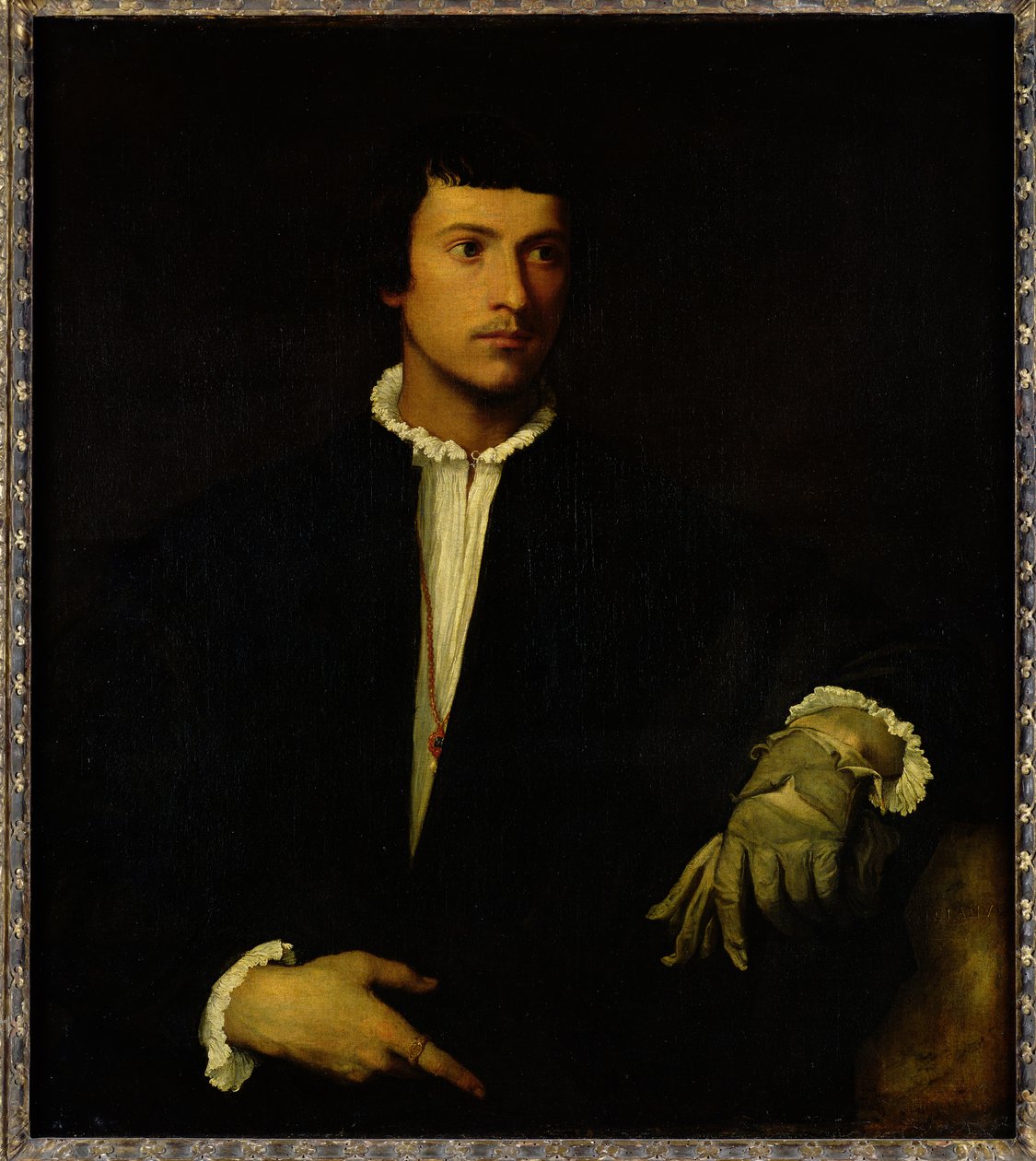 Mannen med en hanske, ca. 1520 av Tiziano Vecelli