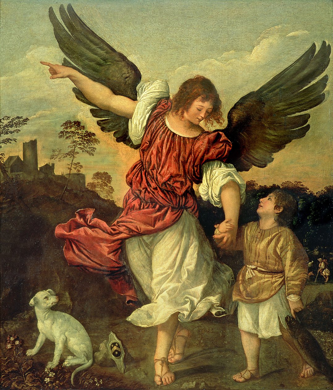 Raphael og Tobias, 1507-8 av Tiziano Vecelli