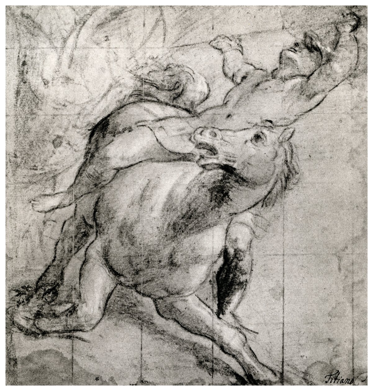 Horseman Falling, c1565, 1937 av Tiziano Vecelli