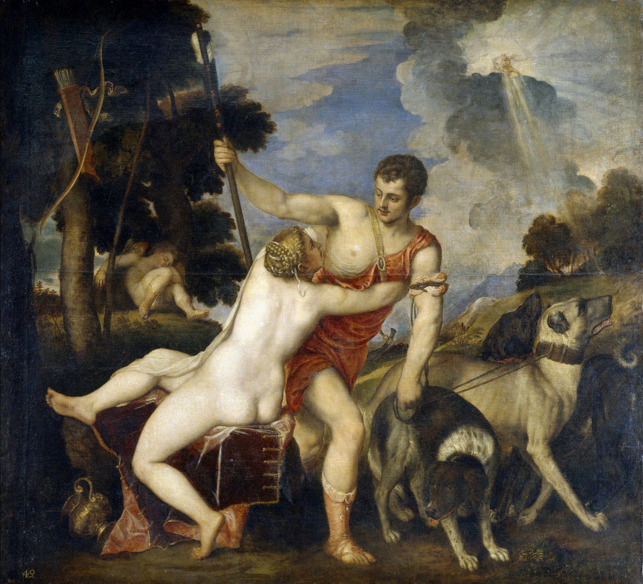 Venus og Adonis av Tiziano Vecelli
