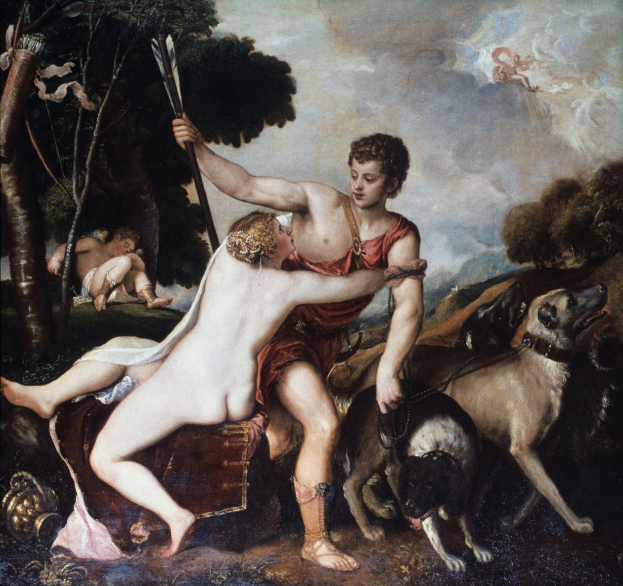 Venus og Adonis, 1553 av Tiziano Vecelli