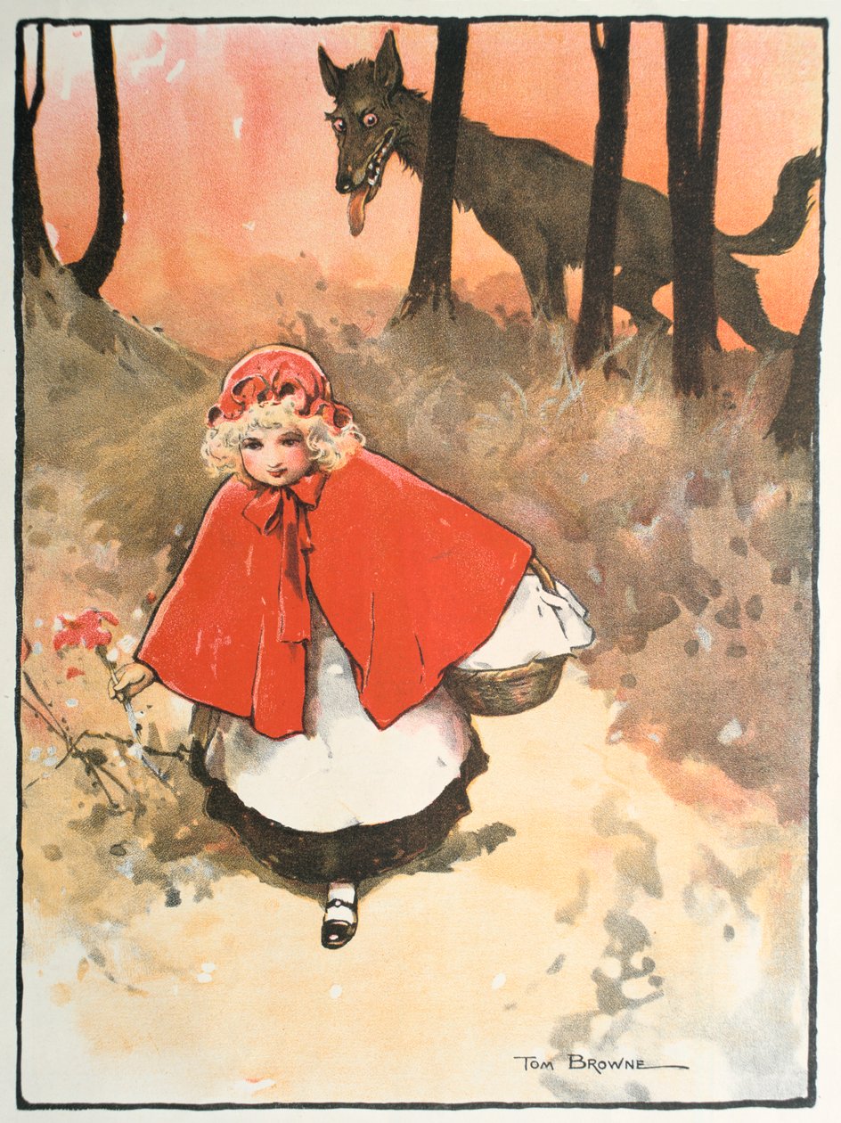 Scene fra Rødhette, 1900 av Tom Browne