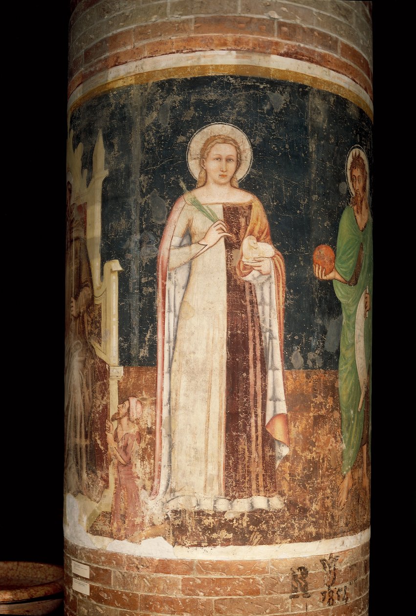 St. Agnes (fresko) av Tomaso da (late 15th century) Modena