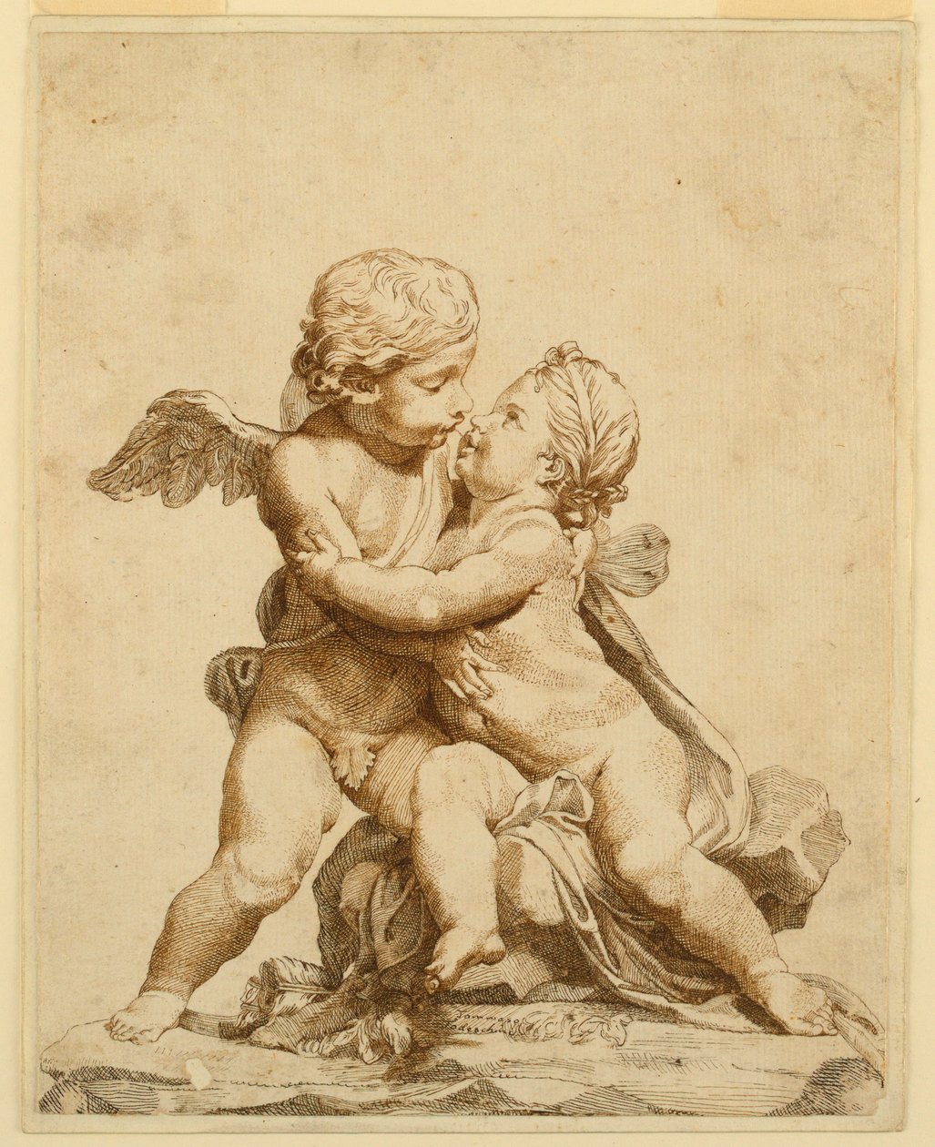 Two Cupids Kissing av Tommaso Todeschini