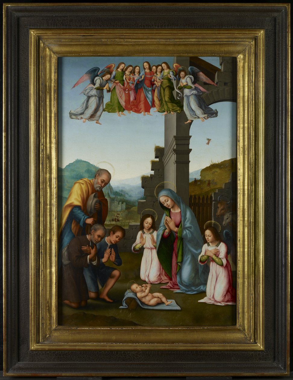 Hyrdenes tilbedelse, 1520-40 av Tommaso di Stefano attr. to Lunetti