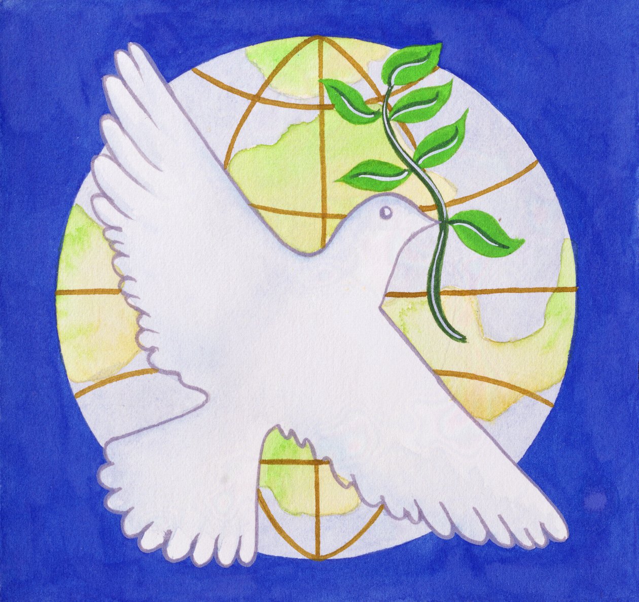 Dove of Peace, 2005 (wc på papir) av Tony Todd