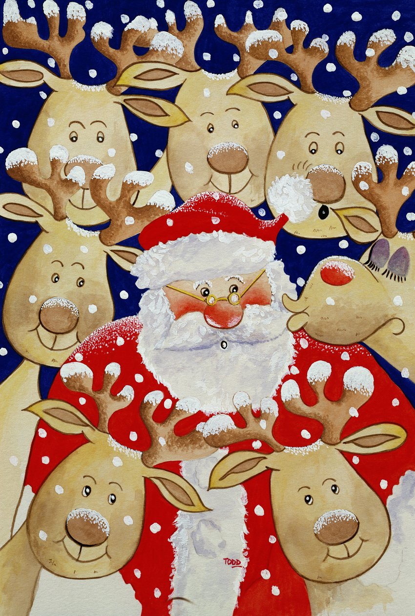 Kiss for Santa, 1997 (wc på papir) av Tony Todd