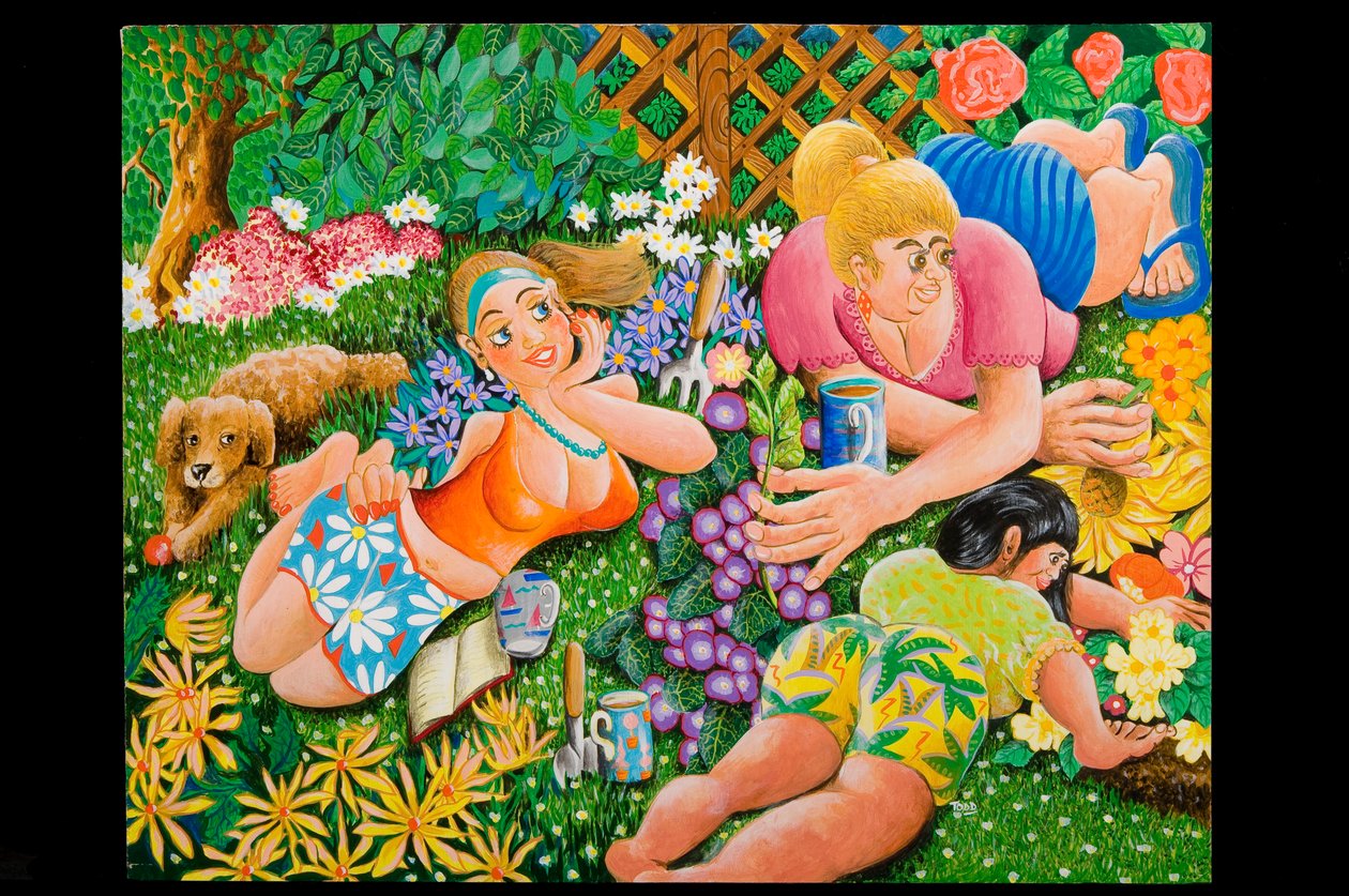 Lady Gardener, 2010 (akryl om bord) av Tony Todd