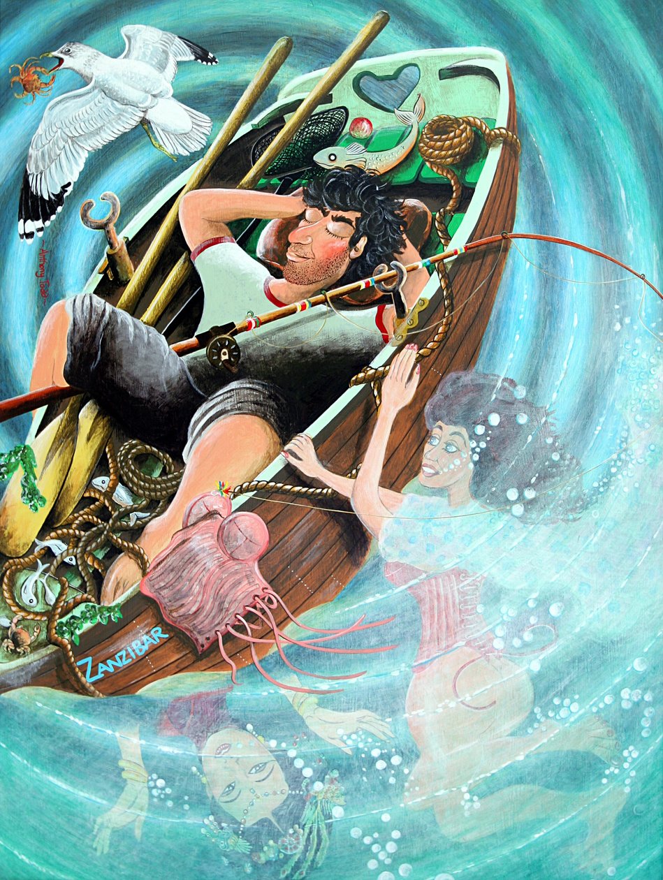 Nogood Boyo the layabout dreaming his dreams, 2005 (akryl på panel) av Tony Todd