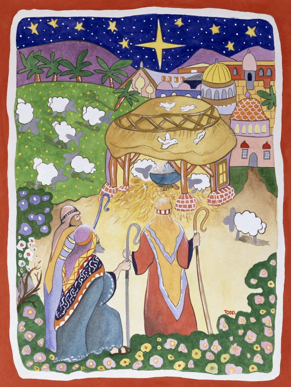 The Three Shepherds, 2005 (wc på papir) av Tony Todd