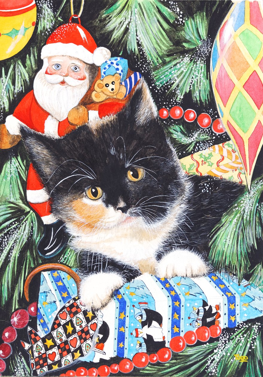 Svart og hvit julekatt av Tony Todd