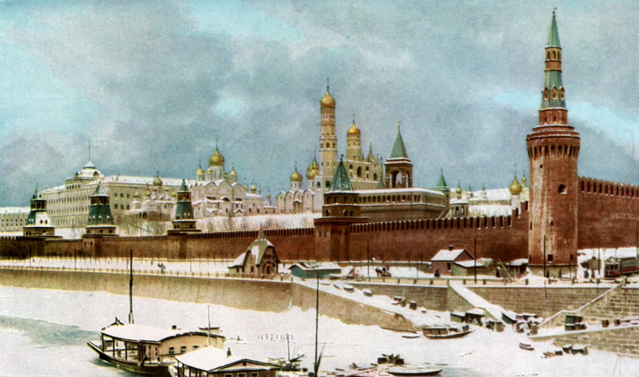 Kreml, Moskva, Russland, ca 1930-tallet av Topical Press Agency