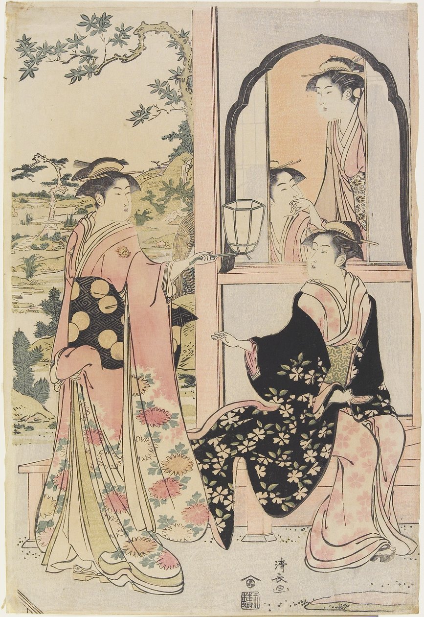 Menn i svart, Menn i svart, Menn i svart, Menn i svart, Menn i svart, Menn i svart, Menn i svart, 1785 av Torii Kiyonaga