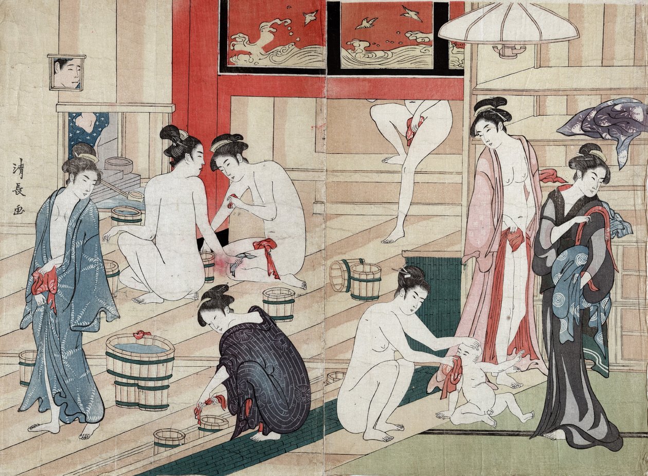 Offentlig badehus, 1780 av Torii Kiyonaga