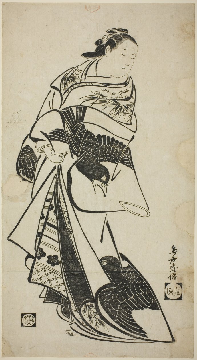 Stående figur av en kvinne av Torii Kiyomasu I