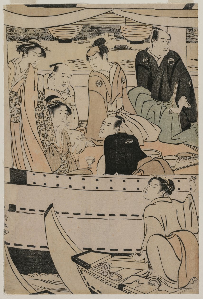 Båtfest på Sumida-elven av Torii Kiyonaga