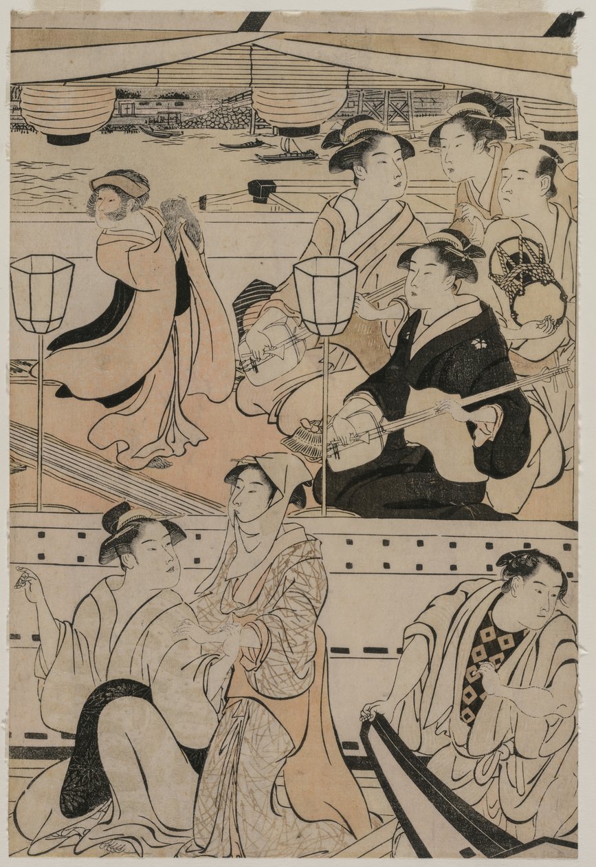 Båtfest på Sumida-elven av Torii Kiyonaga
