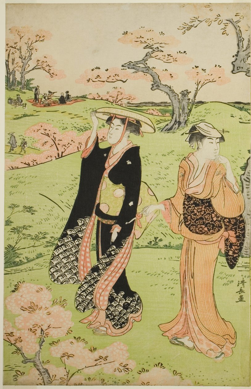 Cherry Blossom Viewing på Asuka Hill av Torii Kiyonaga