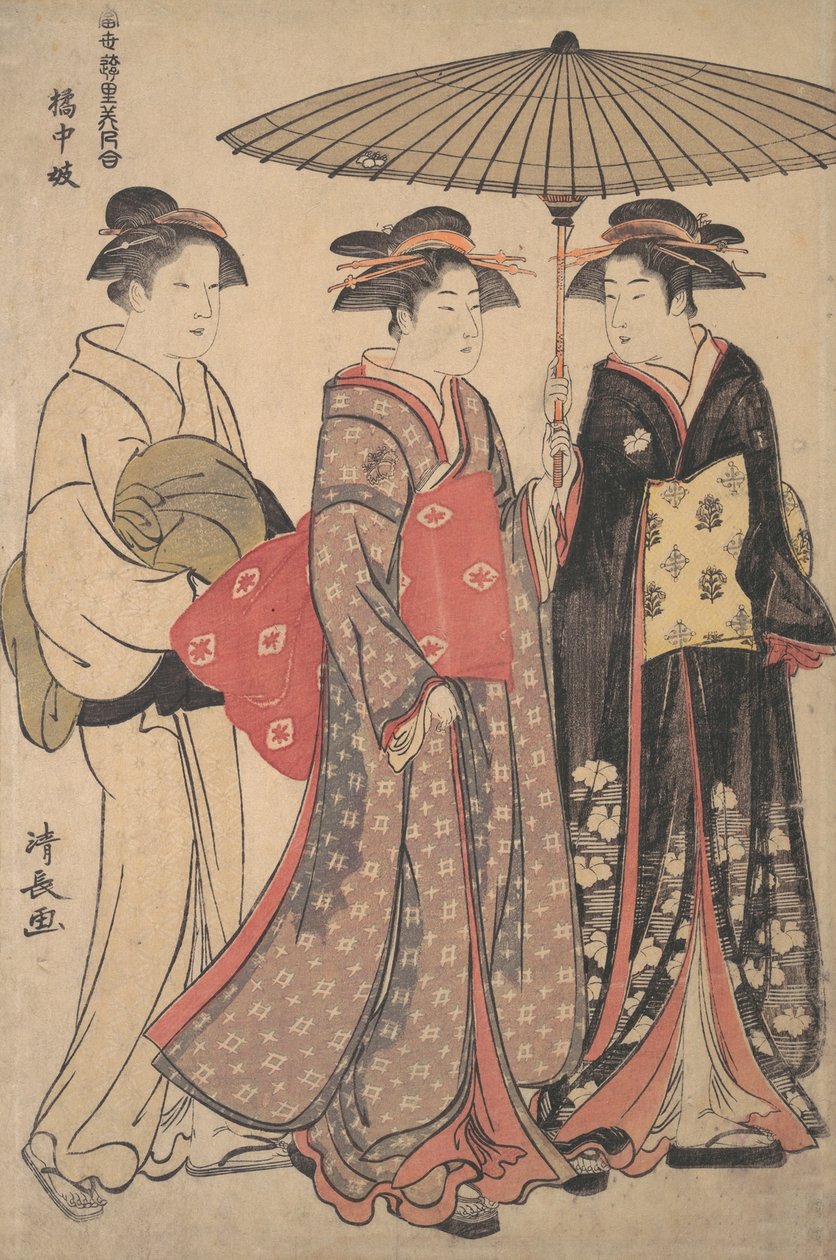 Dansere fra Tachibana Street, 1742-1815. av Torii Kiyonaga