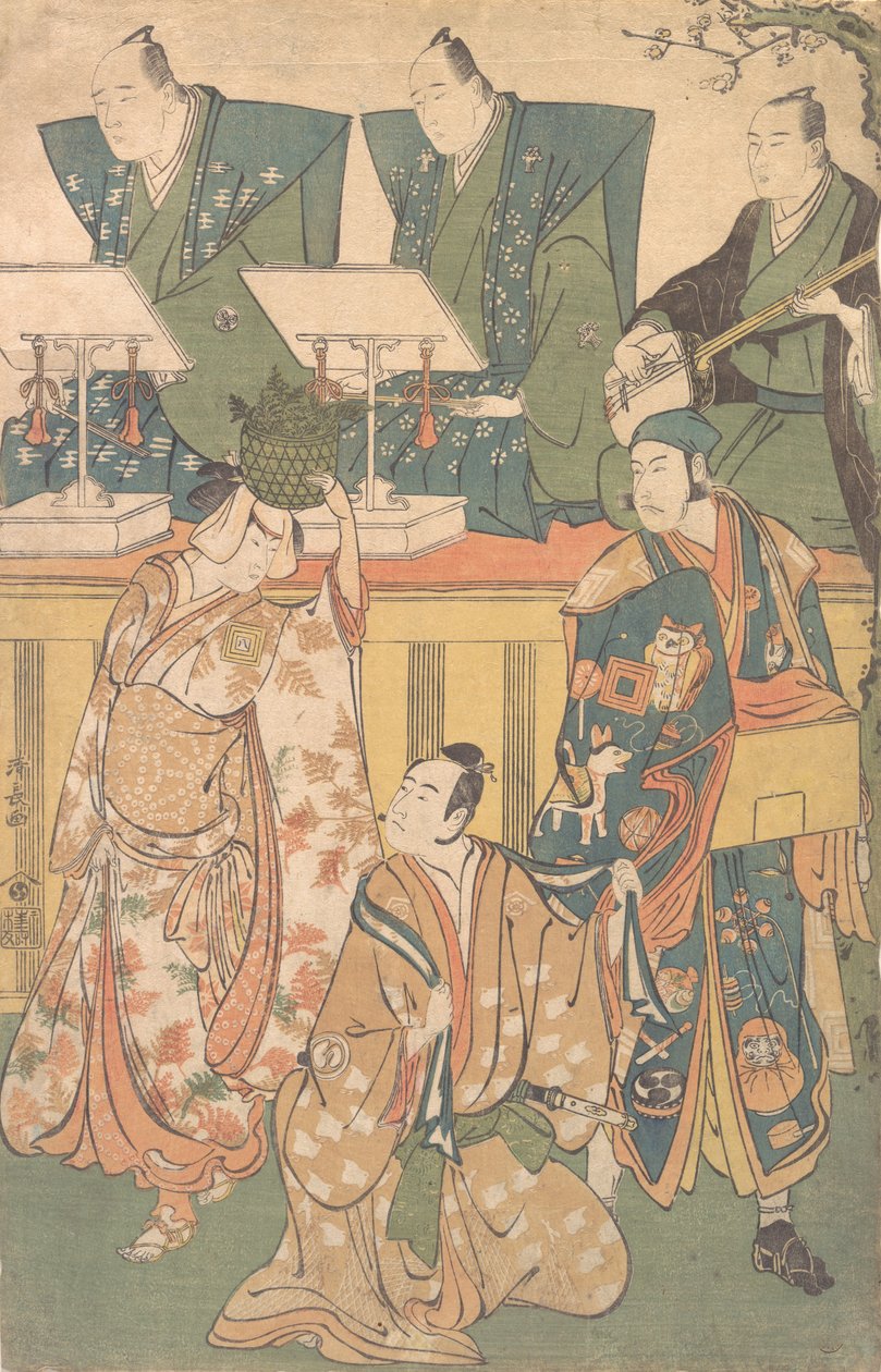 Scene fra et drama, ca. 1788. av Torii Kiyonaga