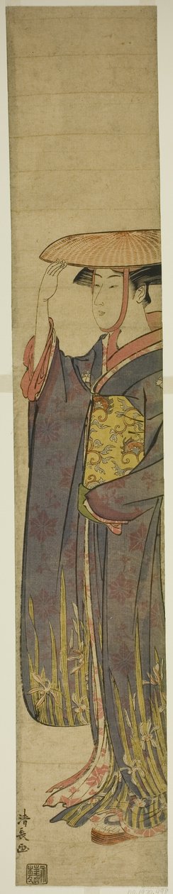 Ung kvinne med hatt av Torii Kiyonaga
