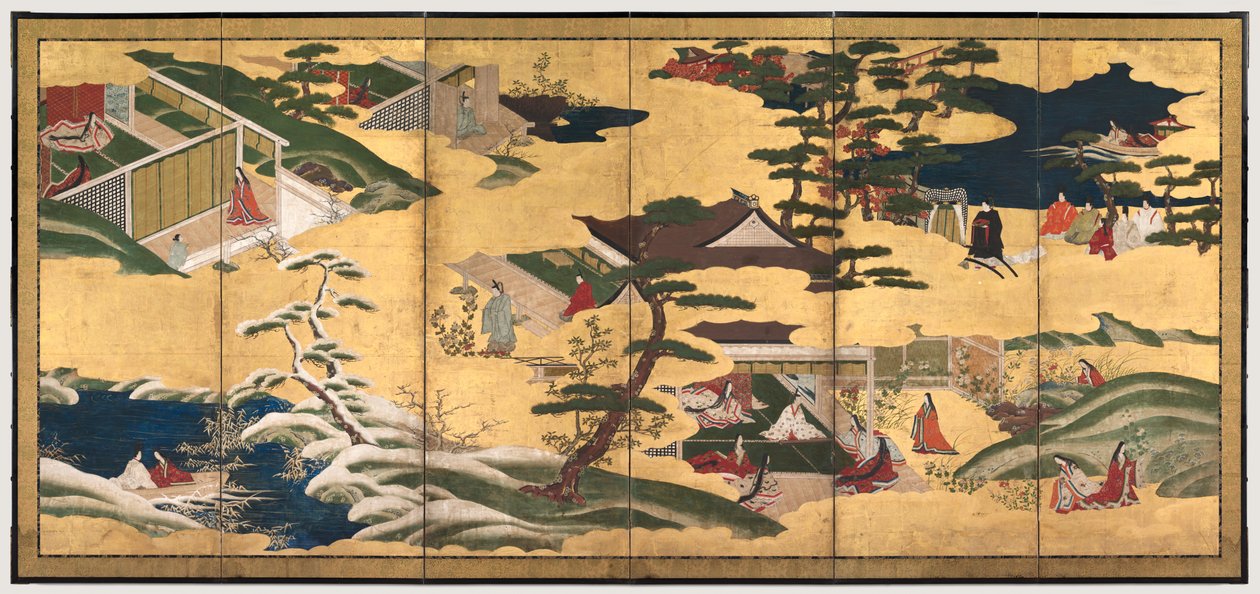 Scener fra Tale of Genji av Tosa School