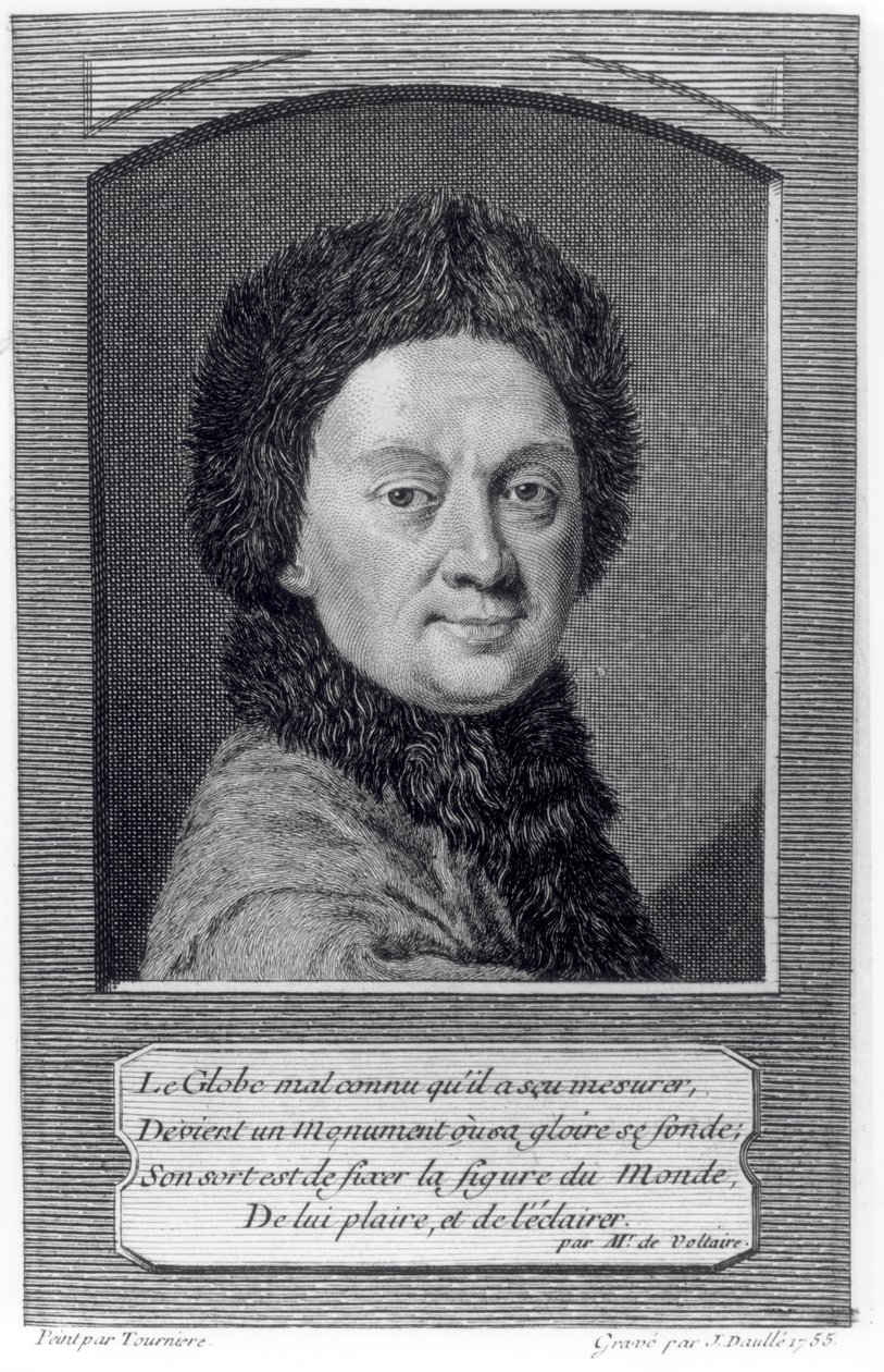 Pierre Louis Moreau de Maupertuis (1698-1759) gravert av John Daulle (1703-63) 1755 av Tourniere