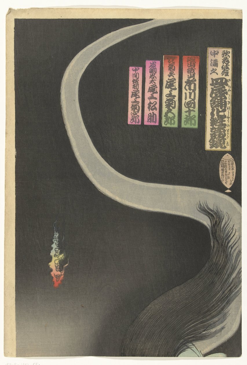 Samurai Aoyama and the Ghost Okiku av Toyohara Kunichika